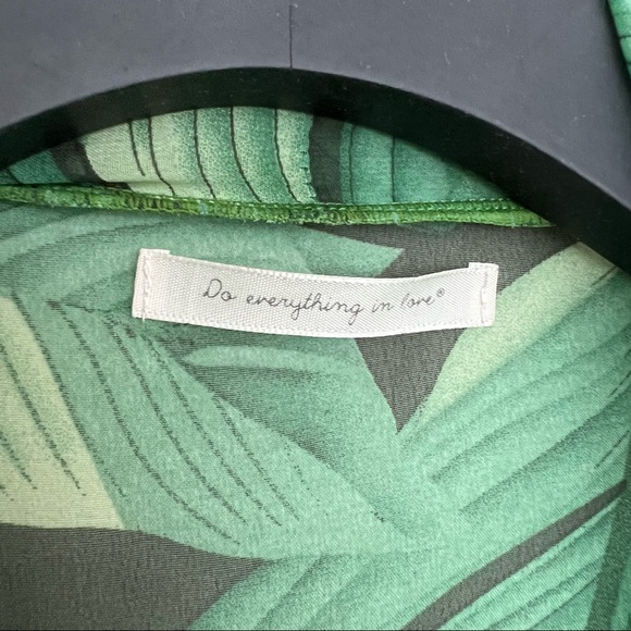 Sheer Tropical Leaf Print Tunic Robe OS - Picture 5 of 5